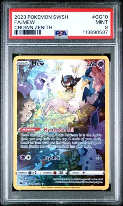 2023 Pokemon SWSH Crown Zenith Mew Galarian Gallery #GG10/GG70 PSA 9 - Image 1