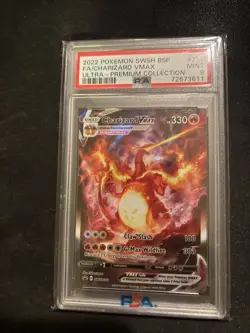 2022 POKEMON SWSH BLACK STAR PROMO #261 FULL ART/CHARIZARD VMAX PSA 9 - Image 1