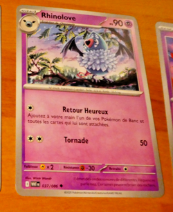 POKEMON FLAMME BLANCHE CARD CARTE Rhinolove 037/086 WHT EV10.5 FR MINT - Image 1