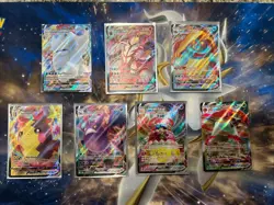 Pokemon TCG Full Art Vmax 7 Card Lot Bundle Nm/M Texture Foil - Image 1