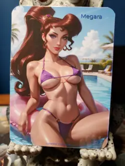 S 39 Megara Anime Spicy Sports Pool Lonestar Customs Waifu S3 BB Card - Image 2