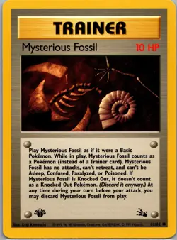1st Edition Mysterious Fossil Fossil Set 62/62 Trainer Pokemon Card 1999 NM-LP - Image 1