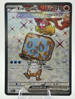 Eiscue EX 210/197 Sv03: Obsidian Flames Holo Card Near Mint Condition - Image 1