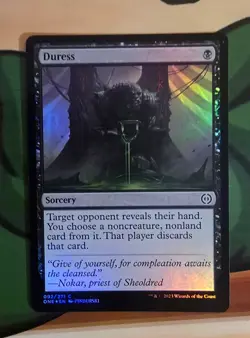 X 1 Duress FOIL NM All Will Be One 092 MTG Magic The Gathering - Image 1