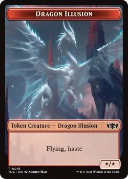 4x Dragon Illusion/Monk Token, Tarkir Dragonstorm Tokens, MTG, 4 pack, Magic - Image 1