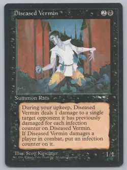 MTG Playset (4) - Alliances - Diseased Vermin -f643 - Image 2