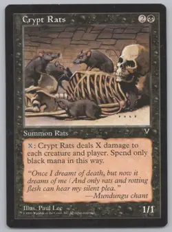 MTG Playset (4) - Visions - Crypt Rats -f642 - Image 2