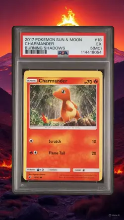 Pokemon MISCUT POP 1 Charmander 18/147 Burning Shadows Error Rare PSA Graded 1/1 - Image 1