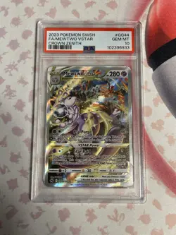 Pokemon Mewtwo VSTAR Crown Zenith Galarian Gallery Full Alt Art #GG44 PSA 10 - Image 1