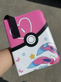 Pokemon TCG Pink White Sylveon Zip Up 55 pages Holds 440 Card Binder TCGAMES - Image 1