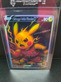 CUSTOMmade madeTOorder full art holo pokemon card PTL692 chicago Bulls pikachu - Image 1