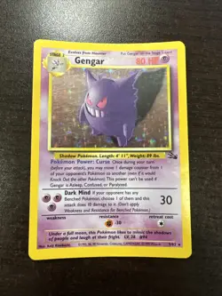 Pokemon TCG Gengar Fossil Holo Card 5/62 Unlimited Rare - Image 1
