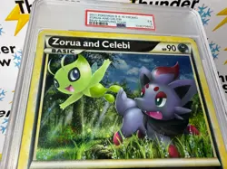 ⚡❄ 2011 Pokemon B&W Promo Jumbo Zorua & Celebi Holo PSA 5 Graded Low POP 2 - Image 2
