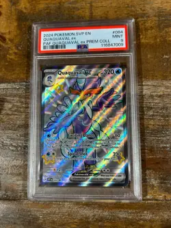 POKEMON 2024 Paldean Fates Promo Prem Coll QUAQUAVAL Ex #084 PSA 9 Mint - Image 1