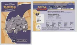 Rhyhorn Danone Pokemon Stadium Tips #38 2000 d8k - Image 3