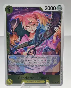 One Piece Card TCG Charlotte Pudding OP03-112 Pillars of Strength NM Rare Foil - Image 1