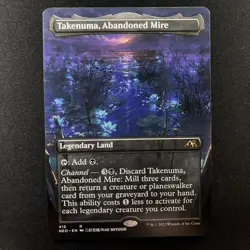 1x MTG Takenuma, Abandoned Mire (Borderless) - Kamigawa: Neon Dynasty (NEO) #416 - Image 1