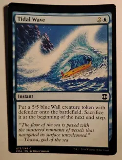 Mtg ETERNAL MASTERS error miscut TIDAL WAVE unplayed NM - Image 1