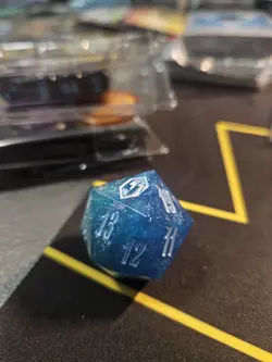 MTG Final Fantasy: GIFT Bundle Crystal Blue Oversized D20 Die Spin Down Counter - Image 2