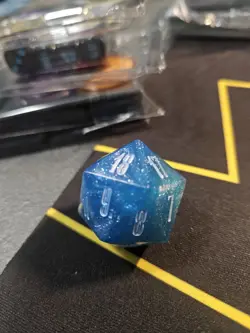 MTG Final Fantasy: GIFT Bundle Crystal Blue Oversized D20 Die Spin Down Counter - Image 3