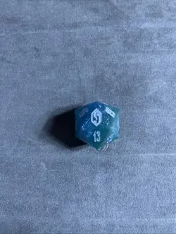 MTG Final Fantasy: GIFT Bundle Crystal Blue Oversized D20 Die spin down counter - Image 1
