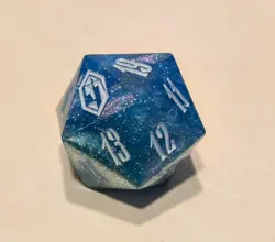 MTG Final Fantasy: GIFT Bundle Crystal Blue Oversized D20 Die spin down counter - Image 2