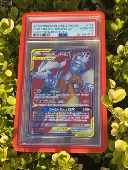 2019 Pokemon Reshiram & Charizard GX 194/214 Unbroken Bonds Holo PSA 10 194 - Image 1