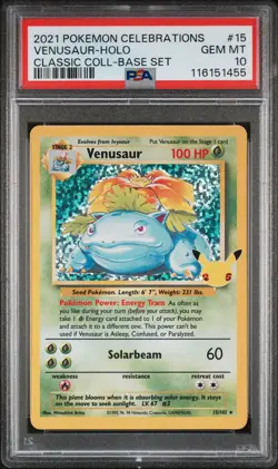 2021 POKEMON CELEBRATIONS CLASSIC COLLECTION #15 VENUSAUR-HOLO PSA 10 - Image 1