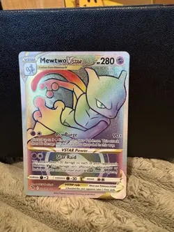 Pokemon Go Mewtwo VSTAR 079/078 Rainbow Secret Rare TCG Card - Image 1