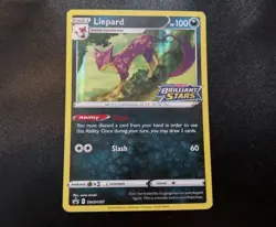 Liepard SWSH187 Pre-Release Holo Black Star Promo Pokemon Card LP - Image 1