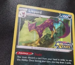 Liepard SWSH187 Pre-Release Holo Black Star Promo Pokemon Card LP - Image 2