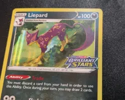 Liepard SWSH187 Pre-Release Holo Black Star Promo Pokemon Card LP - Image 3