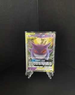 Gengar & Mimikyu GX 038/095 Sm9 Tag Bolt Holo Korean Card Full Art RR Rare LP- - Image 1