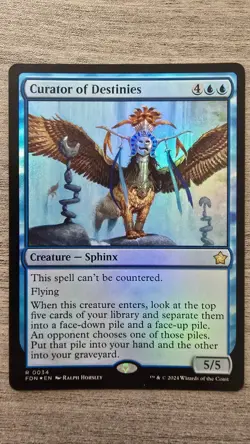 Curator of Destinies (Rare Foil) #34 Foundations MTG NM - Image 1