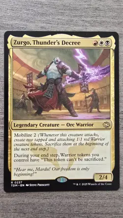 Zurgo, Thunder's Decree (Rare) #237 Tarkir Dragonstorm MTG NM - Image 1