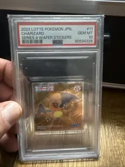 2022 Lotte Pokemon JPN Series 4 Wafer Stickers CHARIZARD PSA 10 - Image 1