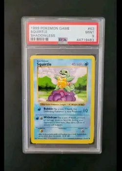 PSA 9 MINT - SHADOWLESS Squirtle Base Set #63 Mint 💧✨ 1999 WotC Pokemon - Image 1