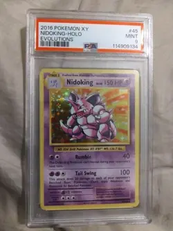2016 Pokemon XY Evolutions #45/108 Nidoking Holo PSA 9 - Image 1