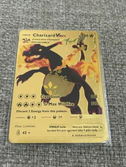 Charizard VMAX Pokemon Card Gold Foil 43 HP 330 Fan Art - Image 1