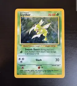 Scyther 10/64 Holo Rare No Symbol Error Jungle Pokemon Card LP - Image 1
