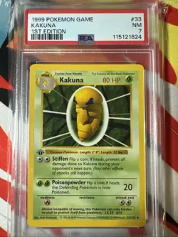 Pokemon Kakuna 1st Edition Base Set Shadowless Card 33/102 - Image 1