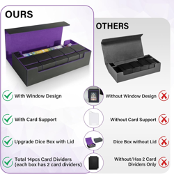 Card Deck Box for MTG Commander, Large 6 in 1 Card Storage Display Case with 5PC - Image 2