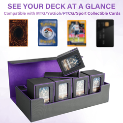 Card Deck Box for MTG Commander, Large 6 in 1 Card Storage Display Case with 5PC - Image 4
