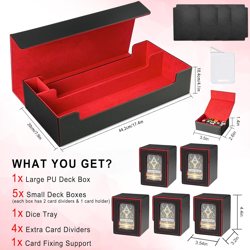 Card Deck Box for MTG Commander, Large 6 in 1 Card Storage Display Case with 5PC 7445038020034 - Image 4