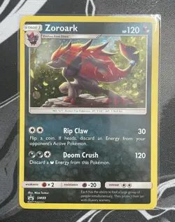 Pokemon TCG Zoroark Black Star Promo Card SM89 Holo - Image 1
