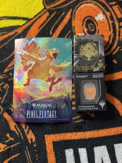 Lot (2) MTG Pinfinity AR-Enhanced Pins Ajani MTG Card Back plus FF MTG POSTER - Image 1