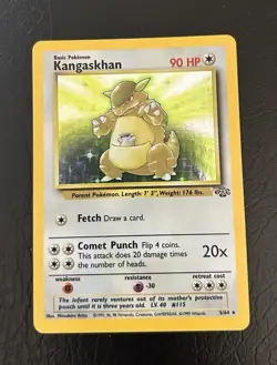 Pokemon TCG Kangaskhan Holo Rare Card 5/64 Jungle 1999 WOTC Unlimited LP - Image 1