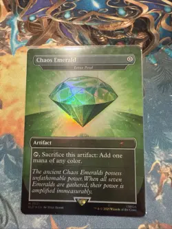 Chaos Emerald Lotus Petal GREEN - Sonic Secret Lair MTG Magic The Gathering 7031 - Image 2