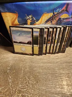 40 - Regular Basic Lands Plains Mixed Set MTG Random & Free Rare Or Mythic Card - Image 1