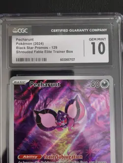 2024 POKEMON SVP POKEMON CENTER SHROUDED FABLE ETB PROMO #129 PECHARUNT CGC 10 - Image 4